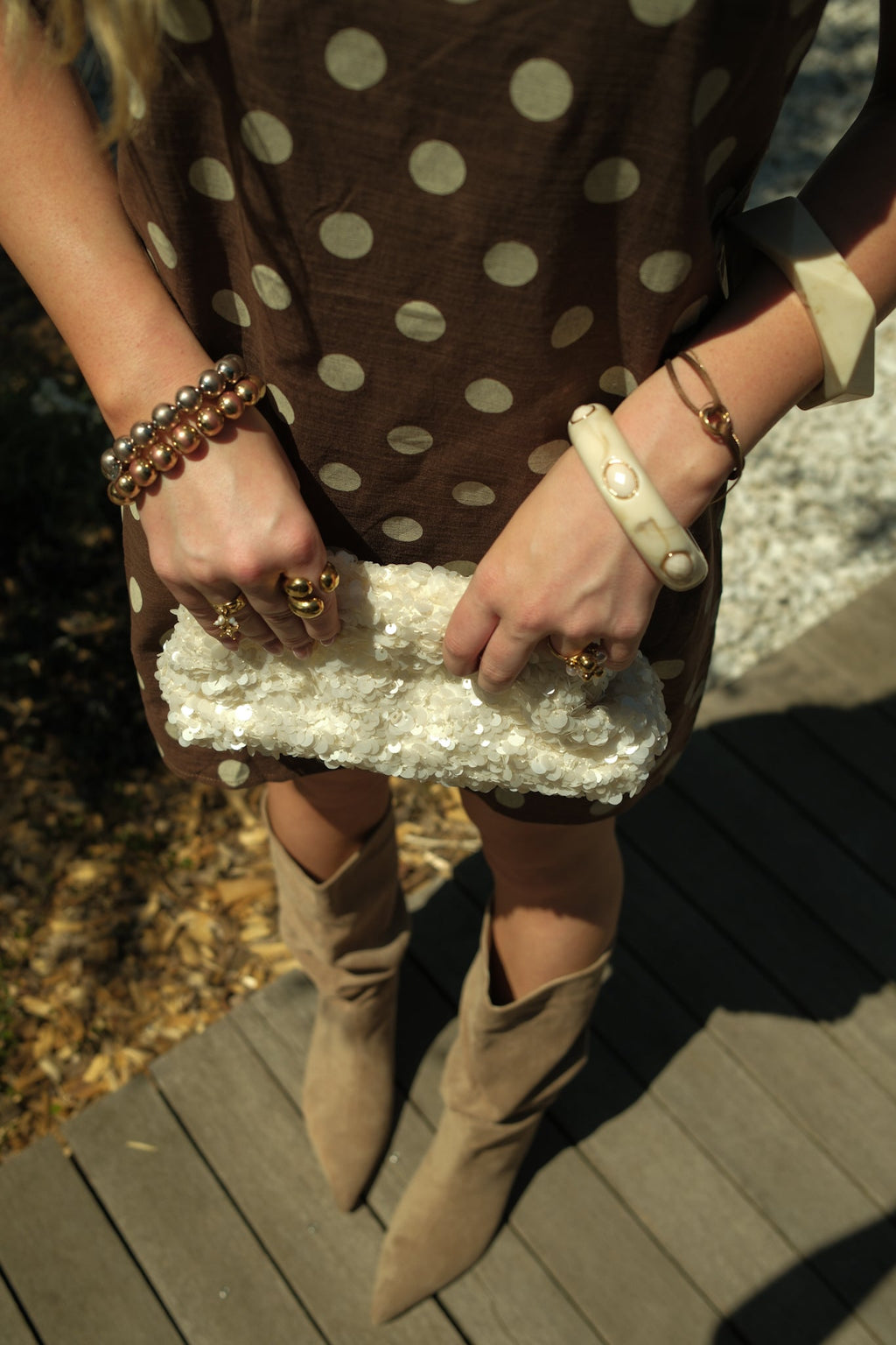 Bolso Shine - Crema