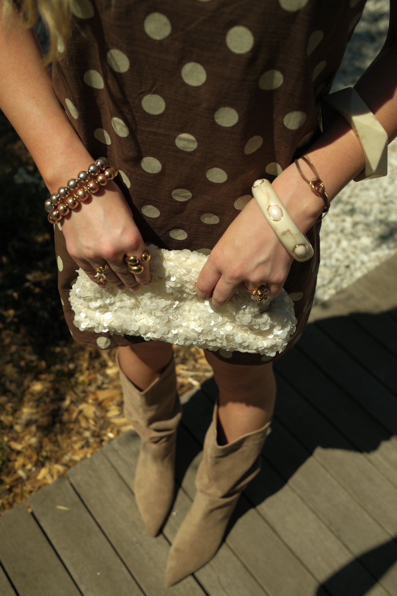 Bolso Shine - Crema