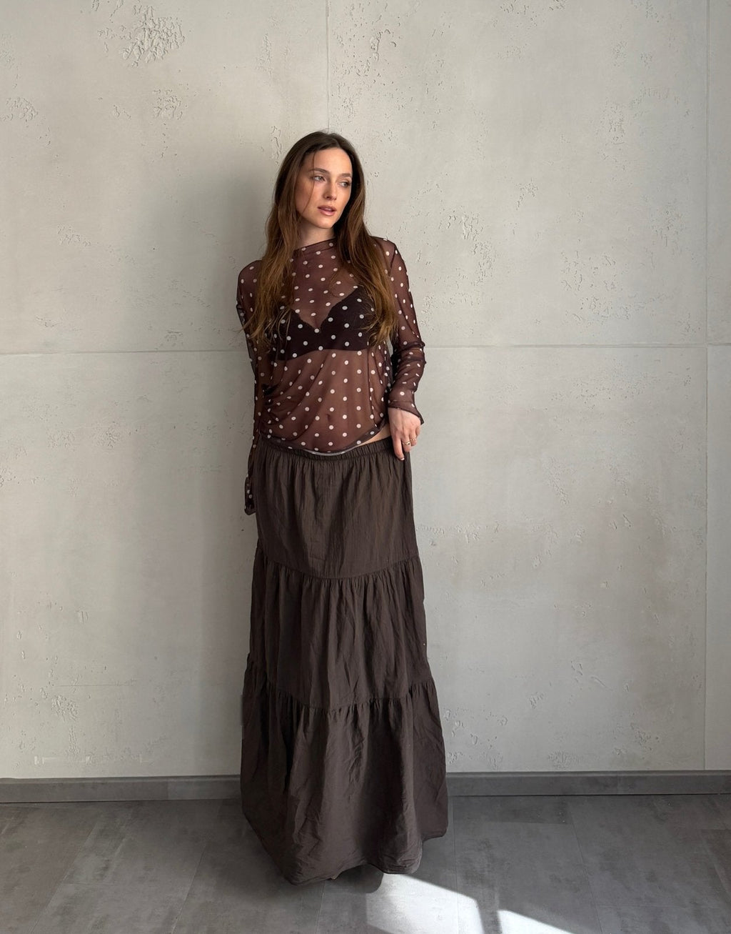 Falda maxi de algodón: mi prenda favorita para el verano con diseño escalonado